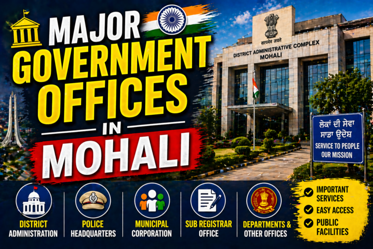 Major Government Offices in Mohali – Mohali Government Offices Guide 2026