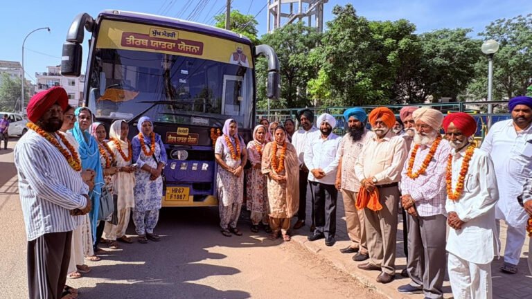 MLA Mohali Kulwant Singh Flags Off Pilgrimage Bus from Kumbra Under Chief Minister’s Pilgrimage Scheme