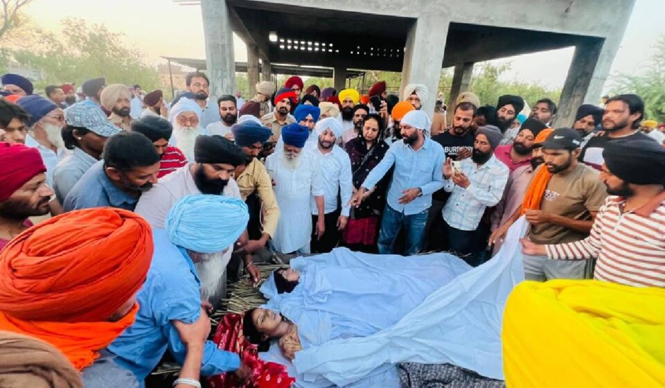MLA Kulwant Singh meeting family members and villagers in Mojpur to offer condolences following the tragic loss of three children.