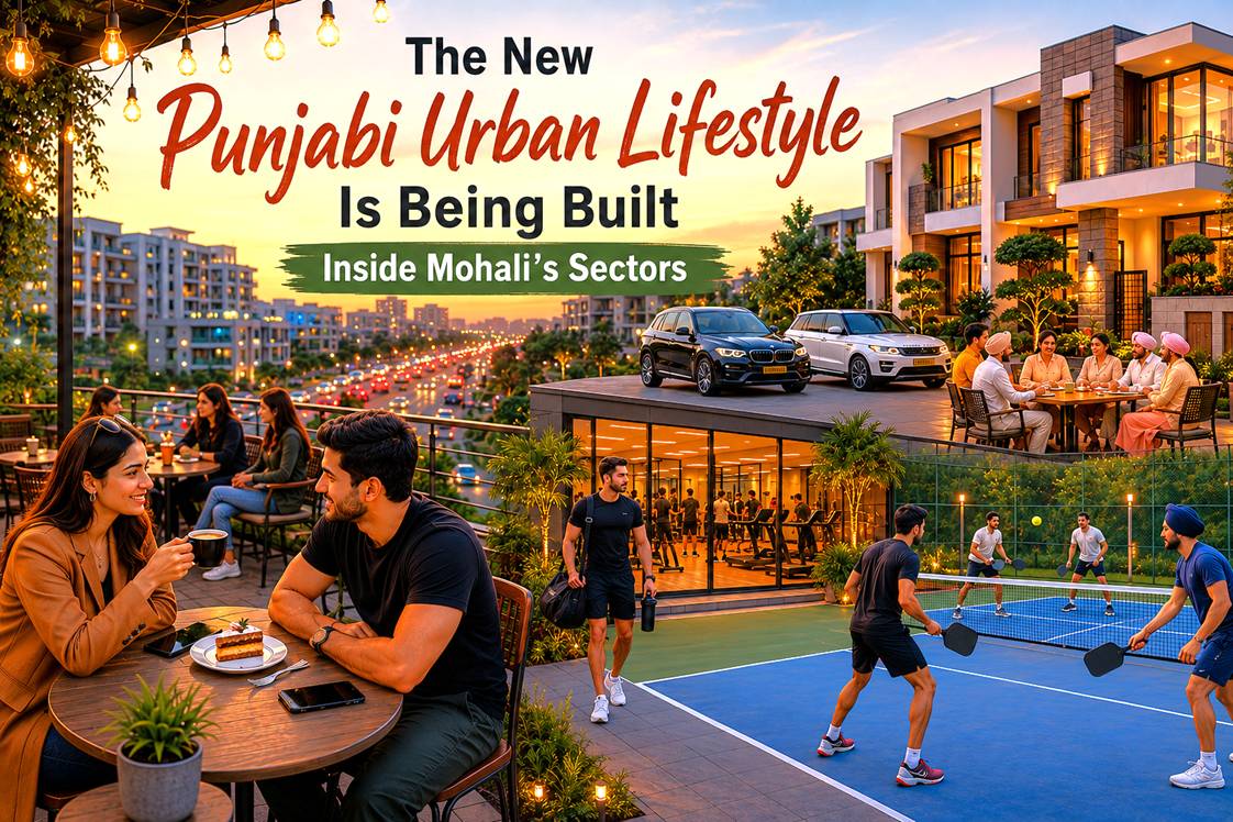 Young professionals and families experiencing modern Punjabi urban life in Mohali