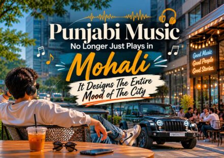 Young people enjoying Punjabi music culture in Mohali through cars, cafés, nightlife, and social gatheringsV