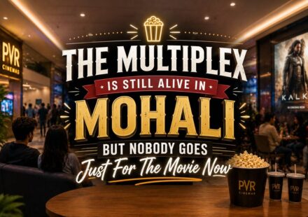 Young people enjoying a multiplex outing in Mohali with cinema halls, food courts, and social entertainment vibes