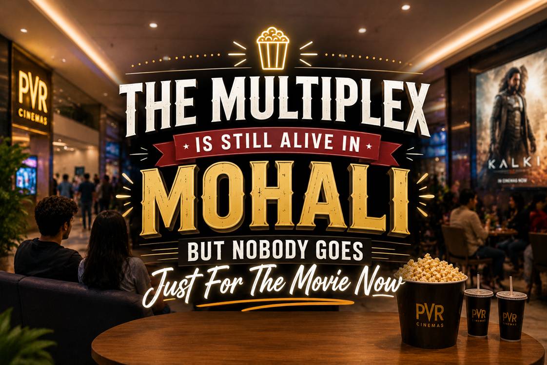 Young people enjoying a multiplex outing in Mohali with cinema halls, food courts, and social entertainment vibes