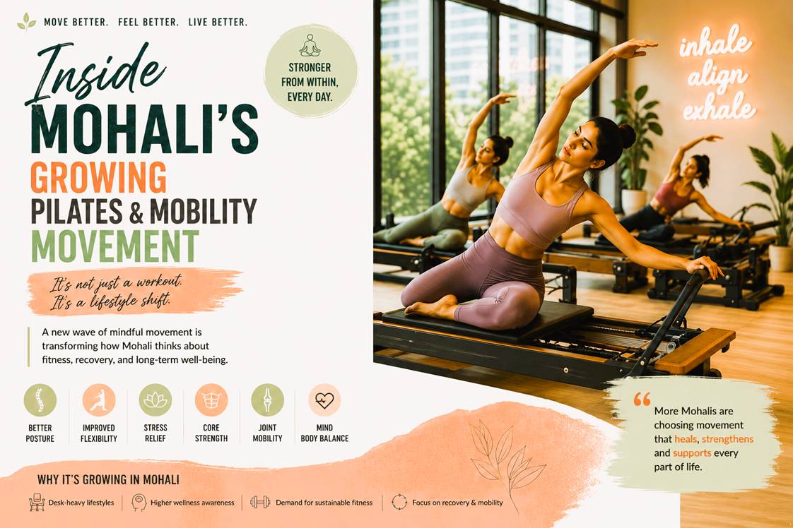 Pilates in Mohali, mobility training Mohali, wellness culture Mohali, pilates studios Mohali, flexibility training Mohali