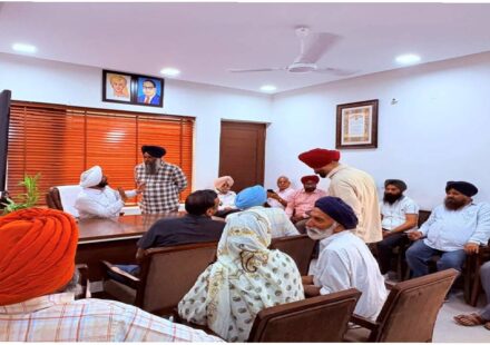 MLA Kulwant Singh interacting with Mohali residents during a public grievance meeting focused on civic issues and citizen services