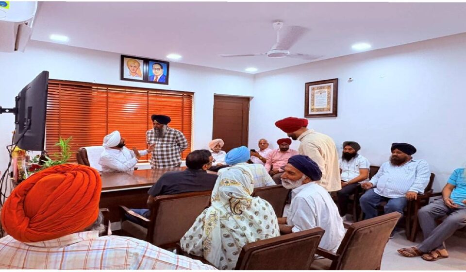 MLA Kulwant Singh interacting with Mohali residents during a public grievance meeting focused on civic issues and citizen services