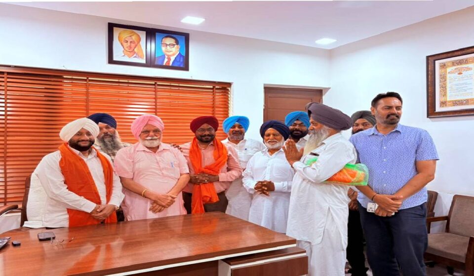 MLA Kulwant Singh interacting with residents during a public meeting in Mohali to discuss local issues and citizen services