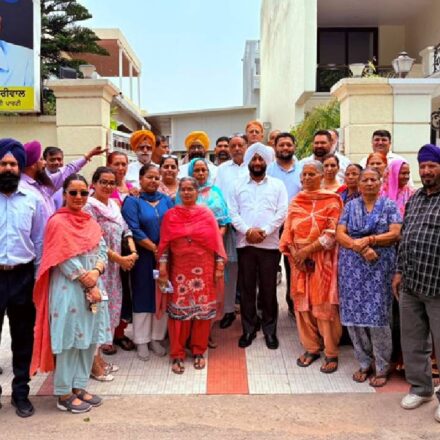 MLA Kulwant Singh meeting residents at his office and discussing public concerns and local development issues in Mohali.