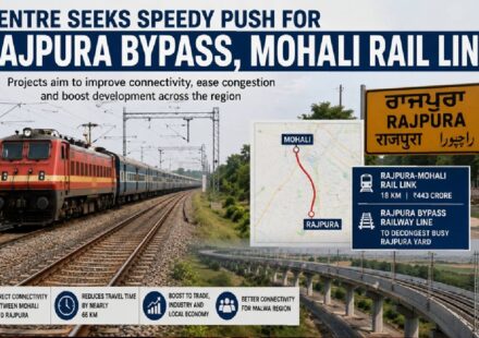Construction plans for the Rajpura-Mohali rail link and Rajpura Bypass in Punjab.