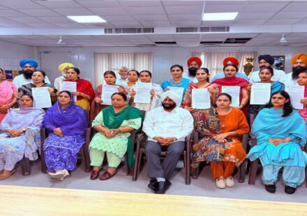 MLA Kulwant Singh congratulates newly appointed Anganwadi Workers from Mohali after receiving their appointment letters