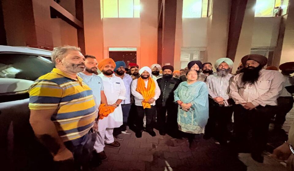 MLA Kulwant Singh interacting with residents during a community meeting in Bahilolpur village, SAS Nagar Mohali, discussing development projects and public welfare initiatives