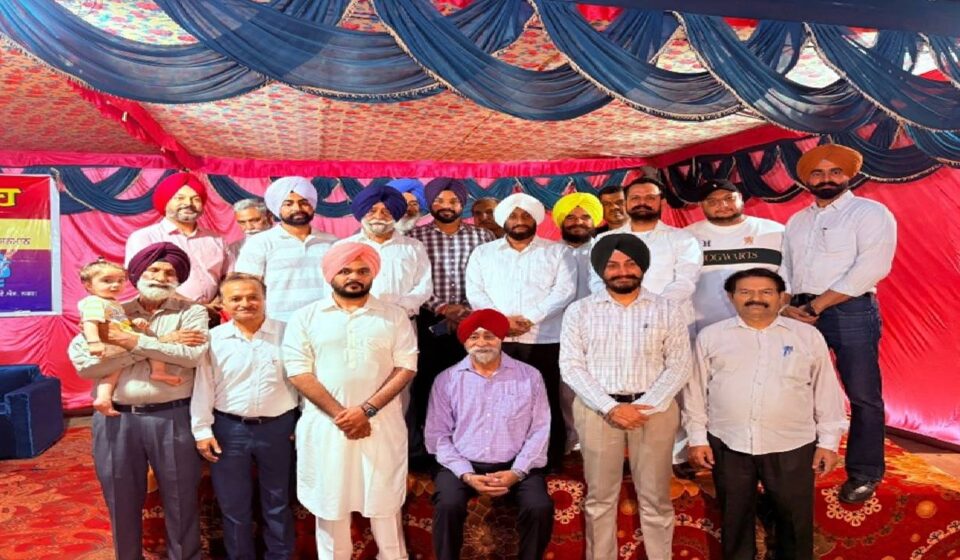 MLA Kulwant Singh attending a felicitation ceremony honouring the newly elected Mayor, Deputy Mayors, and councillors of the Mohali Municipal Corporation in Ward No. 44.