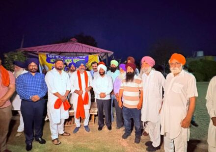 MLA Kulwant Singh interacting with residents of Gidarpur village in SAS Nagar Mohali during a public outreach programme highlighting Punjab Government development works and public welfare initiatives