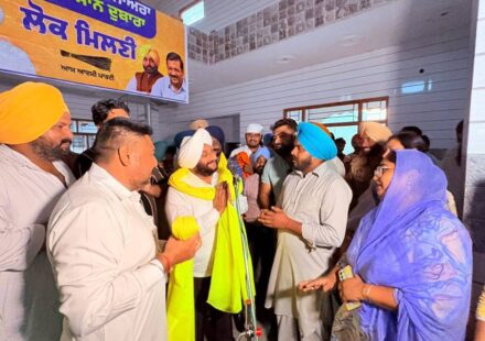 MLA Kulwant Singh interacting with villagers during a Lok Milni programme in Saidpur village, SAS Nagar Mohali, discussing public grievances and development initiatives.