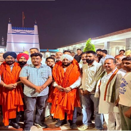 MLA Kulwant Singh interacting with villagers during a Lok Milni programme in Tardauli Hussainpur, SAS Nagar Mohali, discussing development projects and public welfare initiatives.