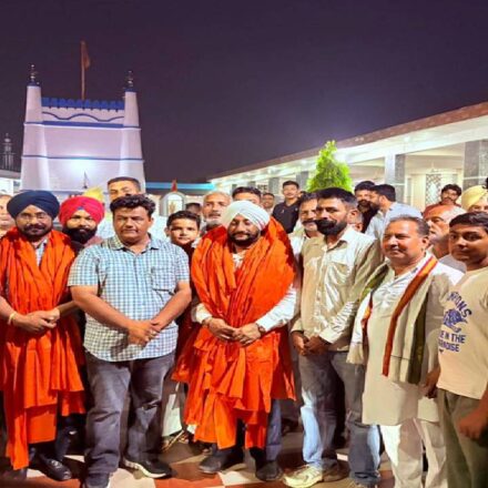 MLA Kulwant Singh interacting with villagers during a Lok Milni programme in Tardauli Hussainpur, SAS Nagar Mohali, discussing development projects and public welfare initiatives.
