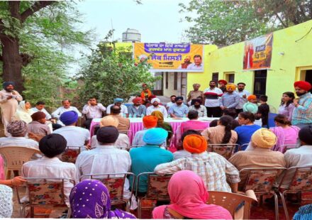 MLA Kulwant Singh inaugurating the newly constructed village gym in Manana village, SAS Nagar Mohali, during a public meeting with local residents
