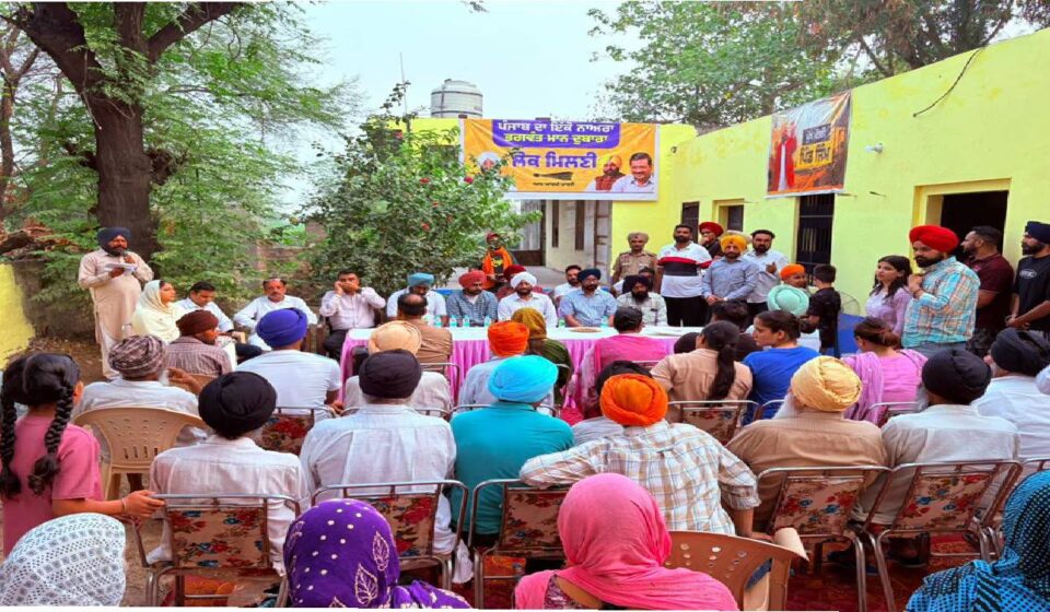 MLA Kulwant Singh inaugurating the newly constructed village gym in Manana village, SAS Nagar Mohali, during a public meeting with local residents