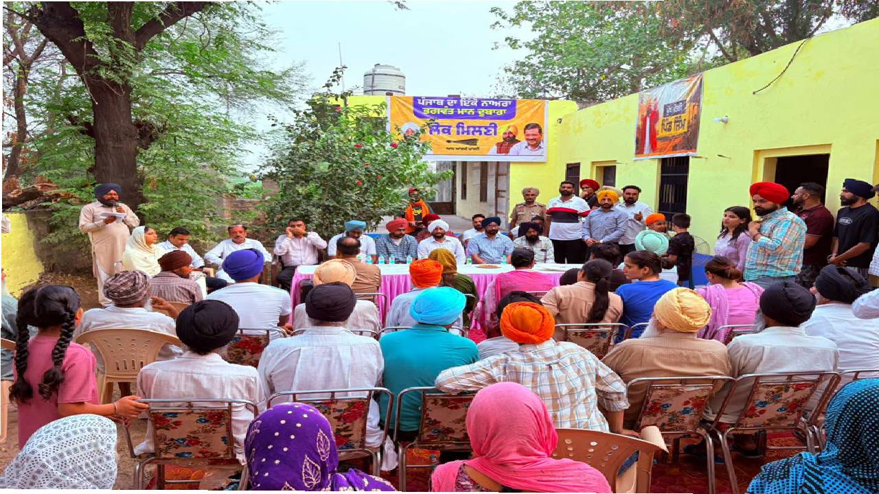 MLA Kulwant Singh inaugurating the newly constructed village gym in Manana village, SAS Nagar Mohali, during a public meeting with local residents