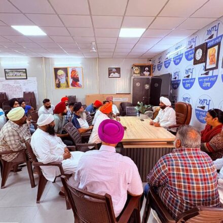 MLA Kulwant Singh meeting residents from different areas of SAS Nagar Mohali at his constituency office to discuss local issues and public grievances