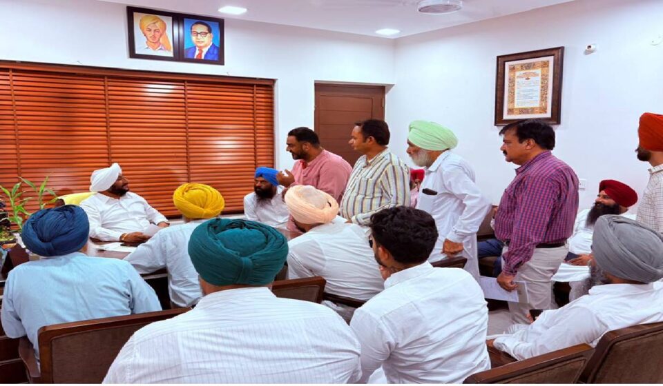 MLA Kulwant Singh meeting residents from different areas of SAS Nagar Mohali at his constituency office to discuss local issues and public grievances