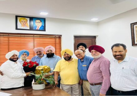 MLA Kulwant Singh interacting with residents during a public grievance meeting in SAS Nagar Mohali, listening to local concerns and assuring timely action