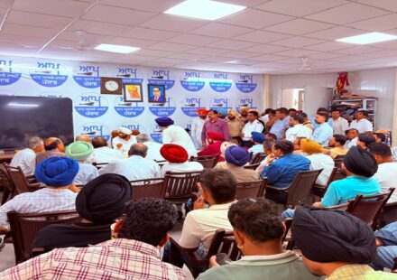 MLA Kulwant Singh meeting residents from different parts of Mohali at his constituency office during a public grievance meeting.