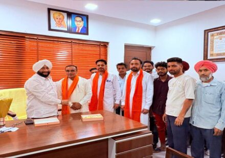 MLA Kulwant Singh meeting residents from different parts of Mohali during a public grievance meeting at his constituency office