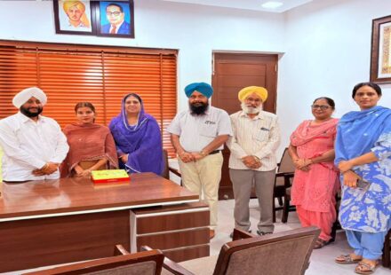 MLA Kulwant Singh meeting residents from different parts of Mohali during a public grievance meeting at his constituency office