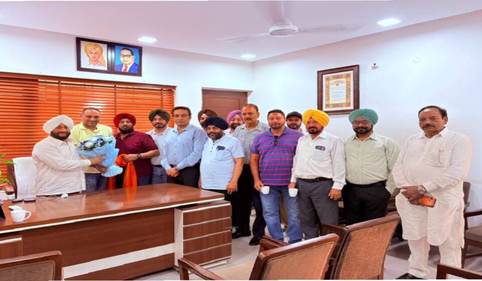 MLA Kulwant Singh interacting with residents during a public grievance meeting in SAS Nagar Mohali, listening to local issues and assuring timely resolution