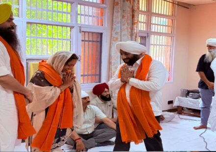 MLA Kulwant Singh attending the Shri Sukhmani Sahib Path at Dr. B.R. Ambedkar Institute, Phase 3B2, SAS Nagar Mohali, on the occasion of the new academic batch