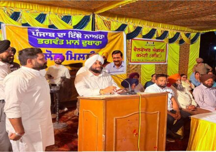 MLA Kulwant Singh interacting with members of the Welfare Action Committee during a community dialogue programme in SAS Nagar Mohali.