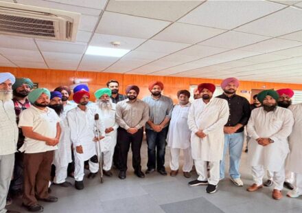 Mayor Sarabjeet Singh Samana meeting residents from different areas of SAS Nagar Mohali at his office to discuss civic issues and public services