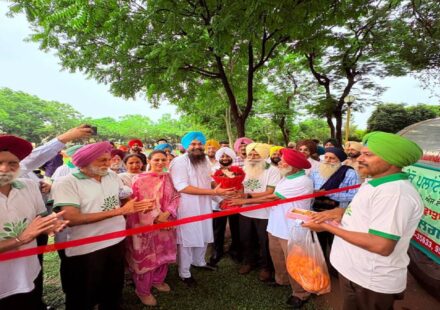 MLA Kulwant Singh and MP Malwinder Singh Kang inaugurating an open gym and dedicating a water tanker to residents of Sector 69, SAS Nagar Mohali