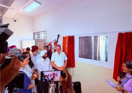 MLA Kulwant Singh at the inauguration of the Rural Health Training Centre in Saneta village, SAS Nagar Mohali, established under Dr. B.R. Ambedkar State Institute of Medical Sciences.