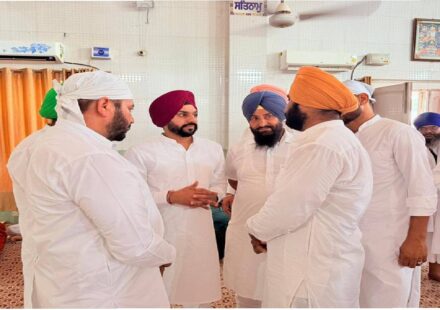 Mayor Sarabjeet Singh Samana attends the Antim Ardas of late Ujagar Singh Saini at Kurda village in SAS Nagar Mohali and offers condolences to the family