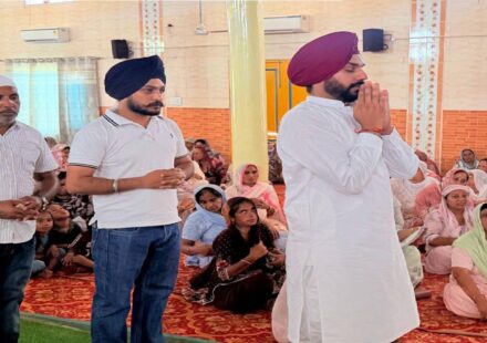 Mayor Sarabjeet Singh Samana attends the Antim Ardas of late Harbans Kaur Ji at Gurdwara Nanaksar Sahib in Raipur Kalan, Mohali, and offers condolences to the family
