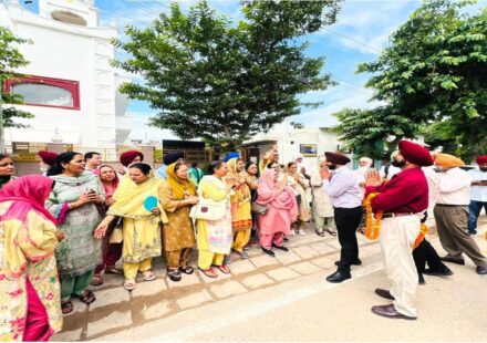 Mayor Sarabjeet Singh Samana flags off the Chief Minister's Pilgrimage Scheme bus from Sector 79, SAS Nagar Mohali, for senior citizens visiting major religious and historical sites