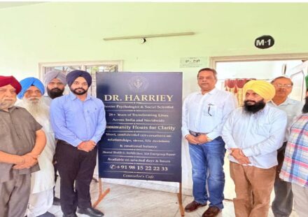 Mayor Sarabjeet Singh Samana attends the inauguration of the Community Mental Health Clinic at Gurdwara Sri Kalgidhar Singh Sabha, Phase 4, Mohali. Mayor Sarabjeet Singh Samana joins community members during the inauguration of the Community Mental Health Clinic at Gurdwara Sri Kalgidhar Singh Sabha, Phase 4, Mohali.