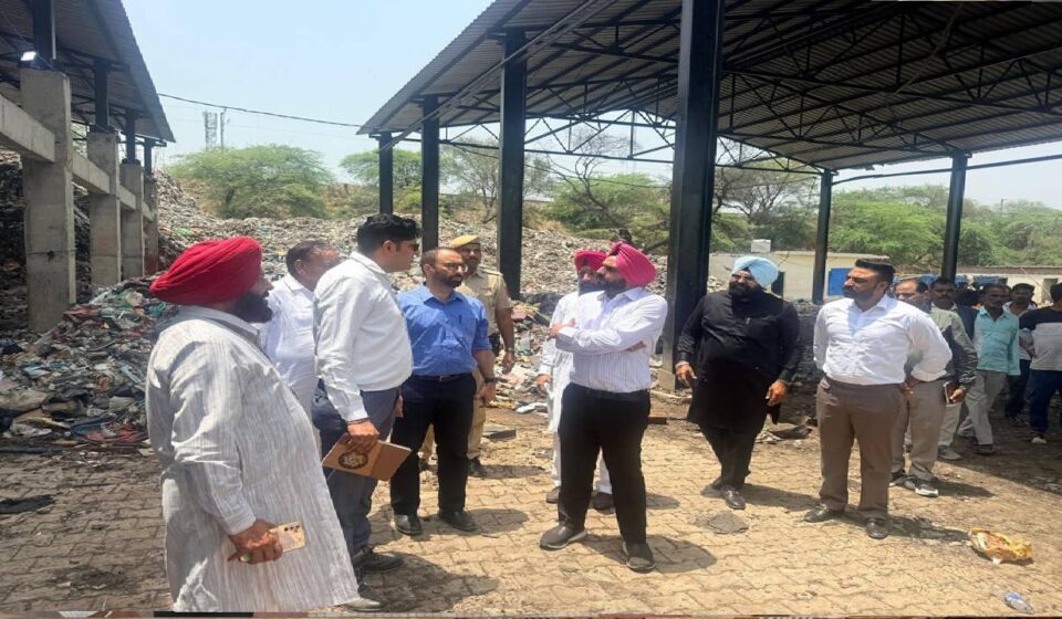 Mayor Sarabjeet Singh Samana inspects the dumping grounds at Phase 9, Phase 11, and Jagatpura in Mohali to review waste management and pollution control measures
