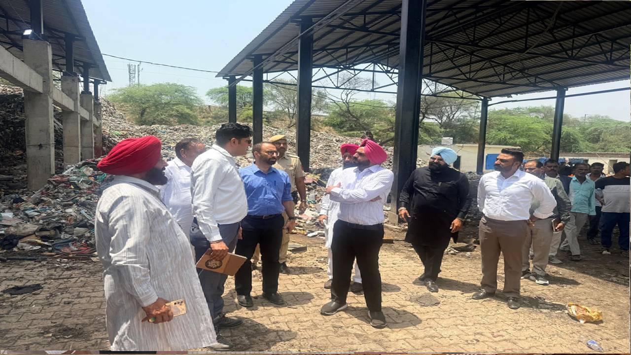 Mayor Sarabjeet Singh Samana inspects the dumping grounds at Phase 9, Phase 11, and Jagatpura in Mohali to review waste management and pollution control measures