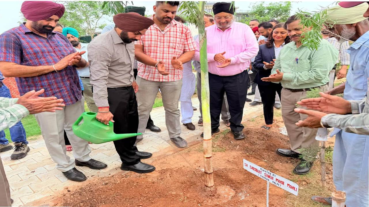 Mayor Sarabjeet Singh Samana inaugurates the newly developed green park at Sector 94, SAS Nagar Mohali, on the occasion of Van Mahotsav