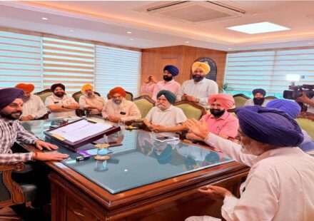 Mayor Sarabjeet Singh Samana meeting respected community members and prominent residents at his office in SAS Nagar Mohali