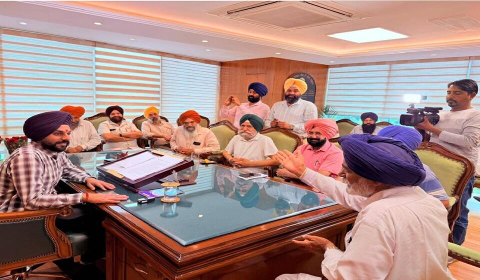 Mayor Sarabjeet Singh Samana meeting respected community members and prominent residents at his office in SAS Nagar Mohali