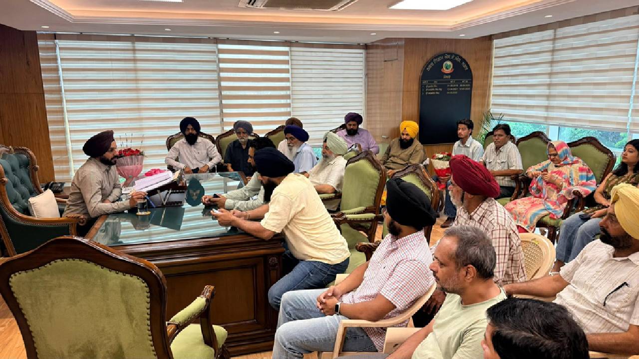 Mayor Sarabjeet Singh Samana meeting constituency residents at his office in SAS Nagar Mohali to hear civic concerns and receive well-wishers