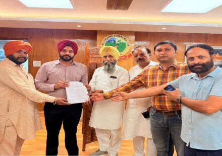 Mayor Sarabjeet Singh Samana meeting residents from various wards at the Municipal Corporation Office in SAS Nagar Mohali to discuss civic issues