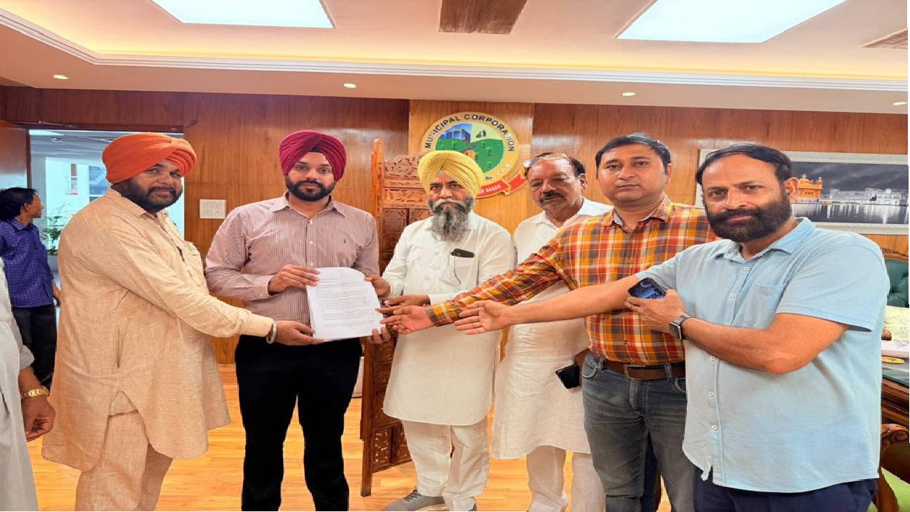 Mayor Sarabjeet Singh Samana meeting residents from various wards at the Municipal Corporation Office in SAS Nagar Mohali to discuss civic issues