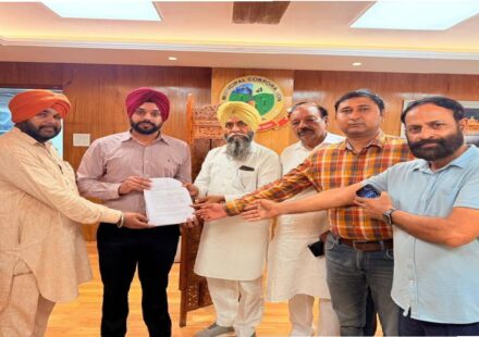 Mayor Sarabjeet Singh Samana meeting residents from various wards at the Municipal Corporation Office in SAS Nagar Mohali to discuss civic issues.