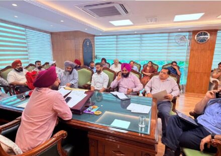 Mayor Sarabjeet Singh Samana meeting well-wishers and residents at his office in SAS Nagar Mohali while listening to their civic concerns