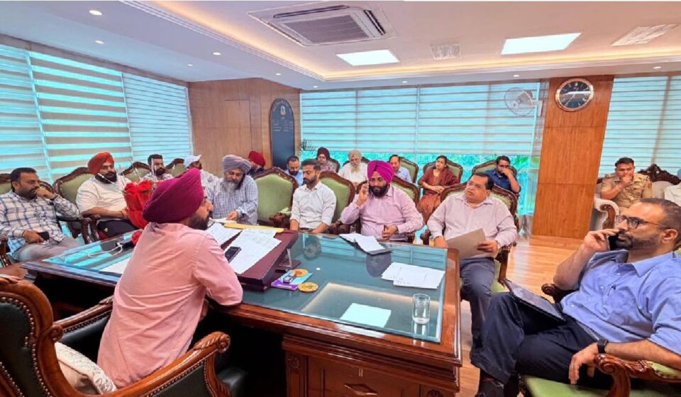 Mayor Sarabjeet Singh Samana meeting well-wishers and residents at his office in SAS Nagar Mohali while listening to their civic concerns
